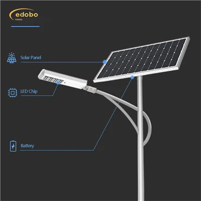 ไฟถนน LED พร้อมไฟถนนพลังงานแสงอาทิตย์แบตเตอรี่ลิเธียม